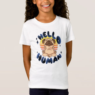 Hello human Meditating yoga dog T-Shirt