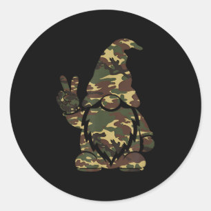 Hello Hunting Season Christmas Camouflage Camo Gno Classic Round Sticker