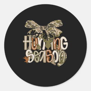 Hello Hunting Season Goodbye Husband Funny Deer Classic Round Sticker