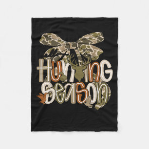 Hello Hunting Season Goodbye Husband Funny Deer  Fleece Blanket