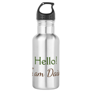 Hello I am Daisy add name text simple minimal y 532 Ml Water Bottle
