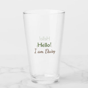 Hello I am Daisy add name text simple minimal y Glass