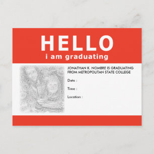 hello, i am graduating : announcement / invitation
