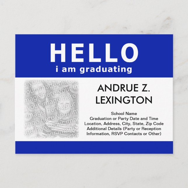 hello, i am graduating : announcement / invitation (Front)