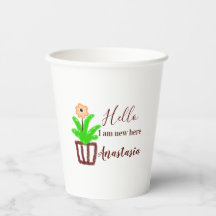 Hello I am new here baby shower kids floral leaf p