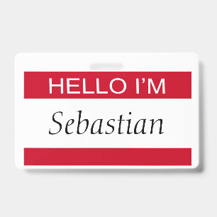 Hello I Am Personalised ID Badge