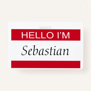 Hello I Am Personalised ID Badge