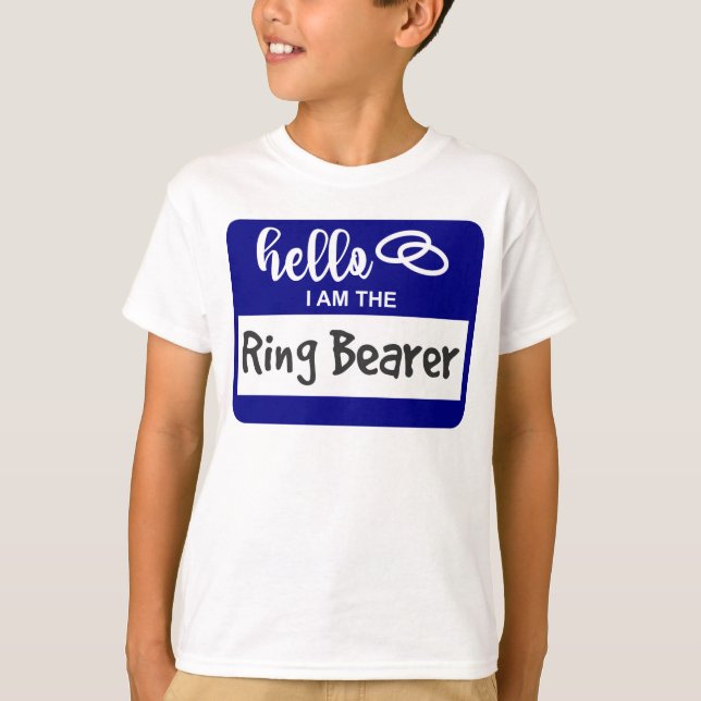 Hello I am the Ring Bearer Wedding Name Badge T-Shirt (Front)