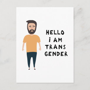 Hello I Am Transgender Postcard