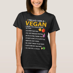 Hello I Am Vegan Vegetable Diet Plant Fuelled T-Shirt