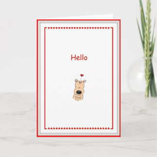 Hello, I Love You Cartoon Bear Card