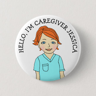 Hello, I'm Caregiver Add Name 6 Cm Round Badge