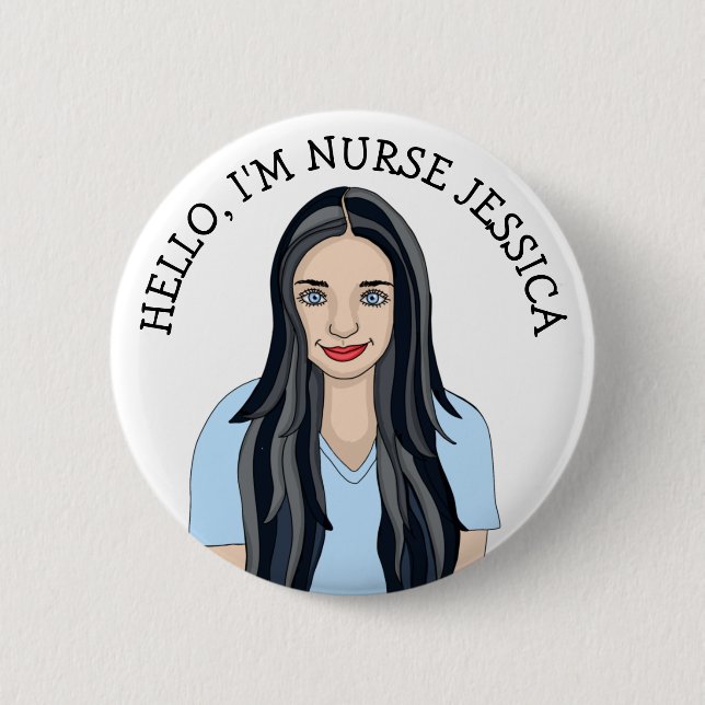 Hello, I'm Nurse Add Name  6 Cm Round Badge (Front)