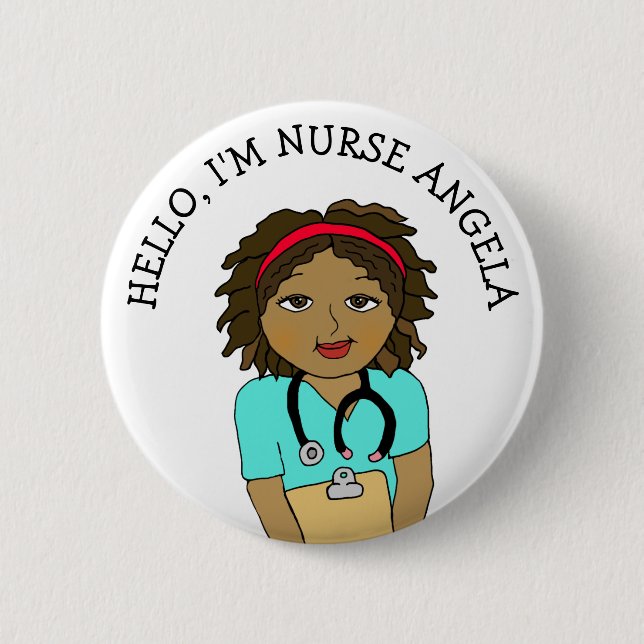 Hello, I'm Nurse Add Name 6 Cm Round Badge (Front)