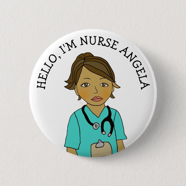 Hello, I'm Nurse Add Name 6 Cm Round Badge (Front)