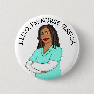 Hello, I'm Nurse Add Name 6 Cm Round Badge