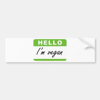 Hello I'm Vegan Bumper Sticker