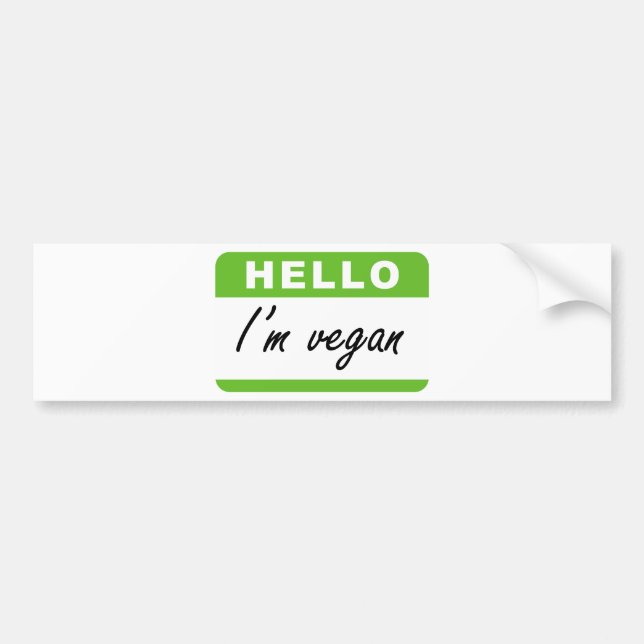 Hello I'm Vegan Bumper Sticker (Front)