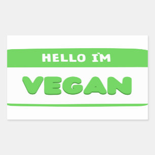 Hello I'm Vegan - Cute and Funny Name Tag ID Badge