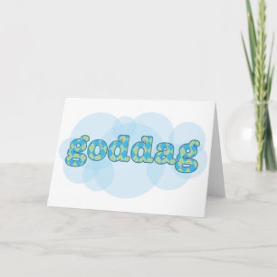 Hello in Danish - Goddag with argyle pattern Card