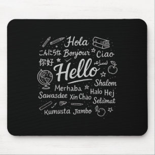 Hello In Different Languages Travel Vacation Esl T Mouse Mat