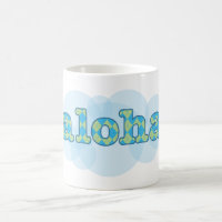 Hello in Hawaiian - Aloha with argyle pattern