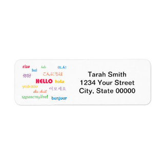 Hello in Many Languages Personalise Return Address