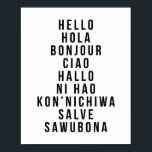Hello In Multiple Languages Poster<br><div class="desc">Hello In Multiple Languages - Hola Bonjour Ciao Halo</div>