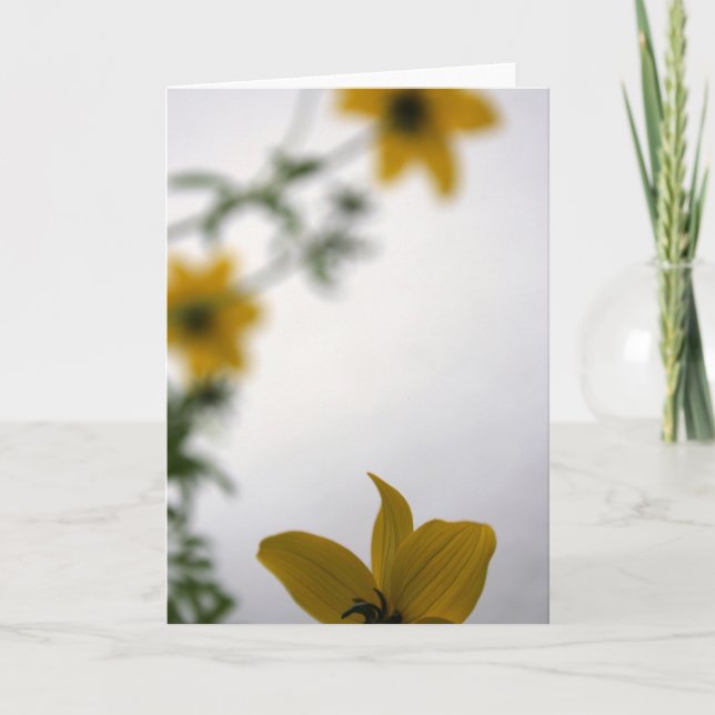 Hello in Yellow Floral Photography Greeting Card (Front)
