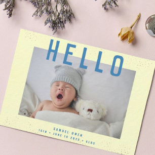 HELLO   Introducing My Baby   Modern Photo Frame Announcement