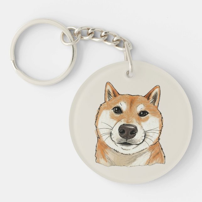 Hello. Is It Me You're Looking For? - Funny Shiba  Key Ring (Front)
