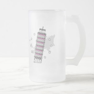 Hello Italy Frosted Glass Beer Mug