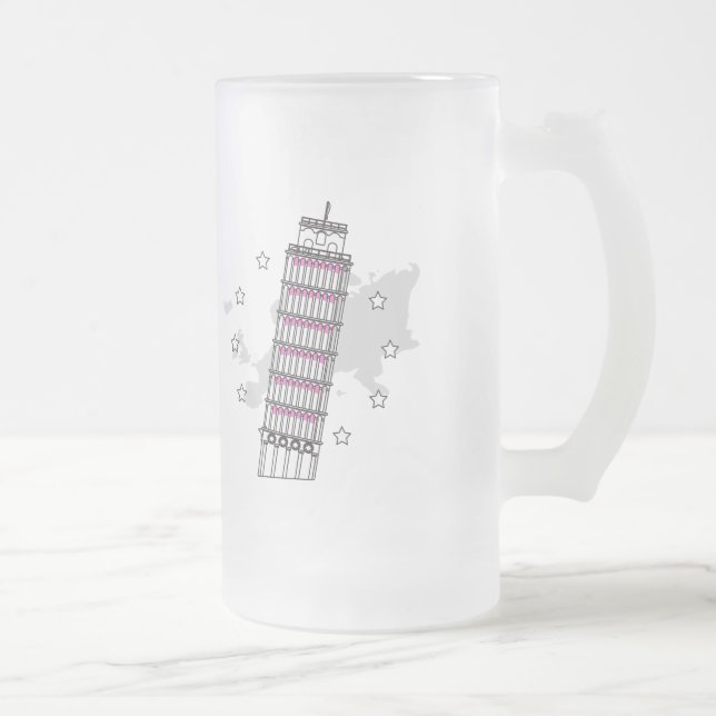 Hello Italy Frosted Glass Beer Mug (Right)