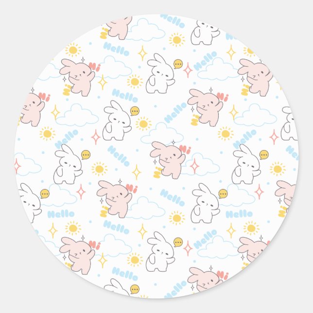 Hello, It's Bunny Time: Loppi Tokki Moments Classic Round Sticker (Front)