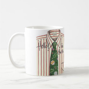 Hello It's Christmas Shirt and Tie Coffee Mug