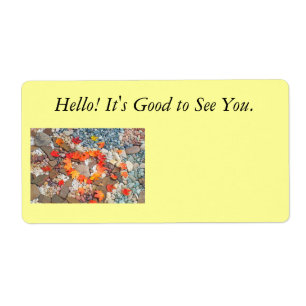 Hello It's good to see you Name Tags Heart Leaves