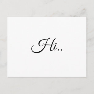 Hello Ivory Cream Minimalist Script Design Postcard