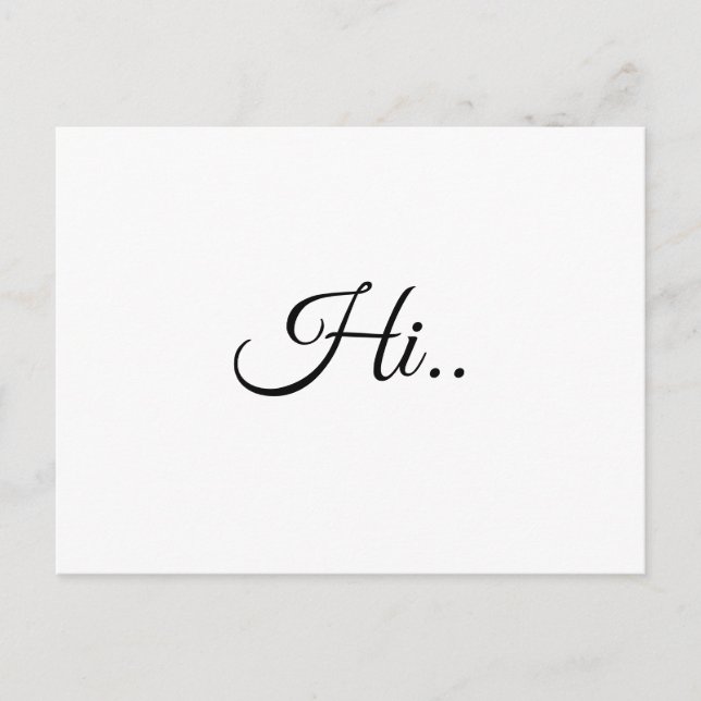 Hello Ivory Cream Minimalist Script Design Postcard (Front)