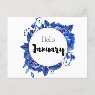 Hello January Postcard