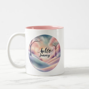 Hello January Two-Tone Coffee Mug