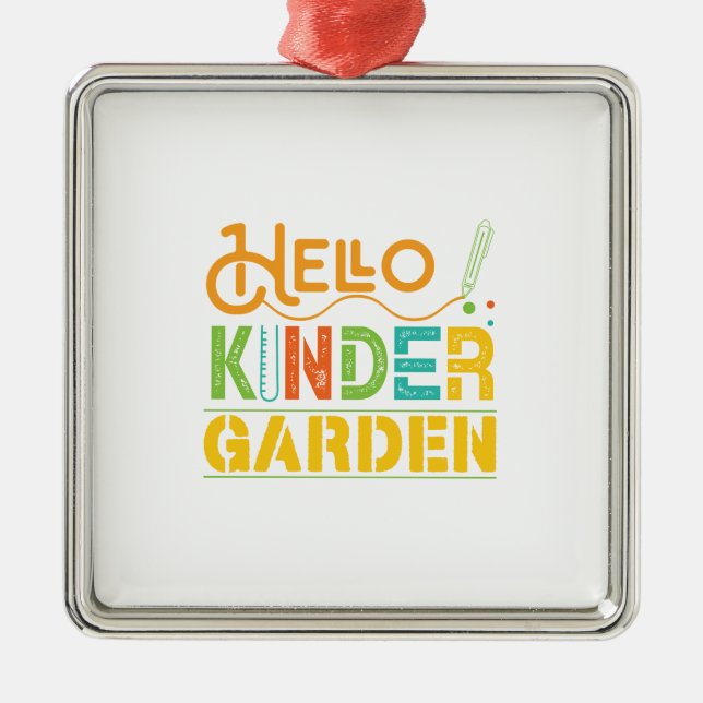 Hello Kinder Garden Teacher Metal Tree Decoration (Front)