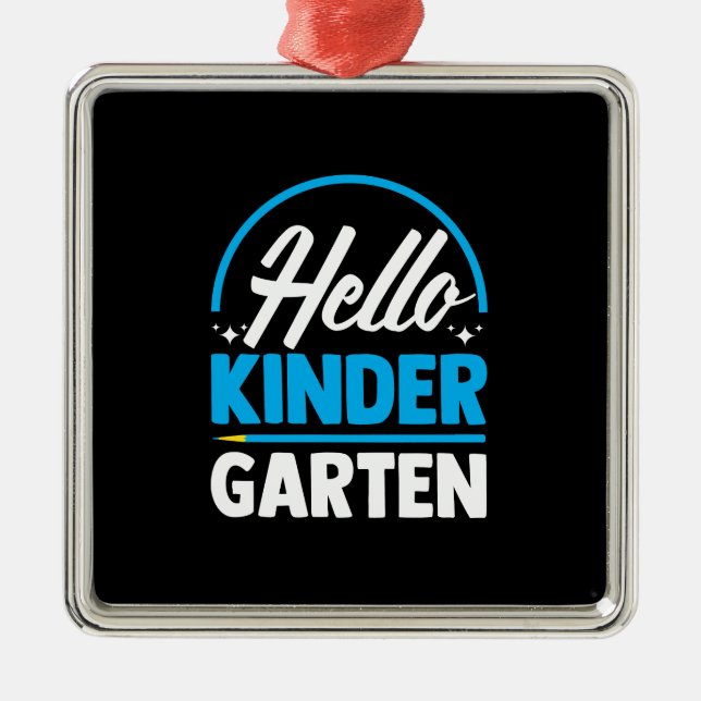 Hello Kinder Garten Metal Tree Decoration (Front)