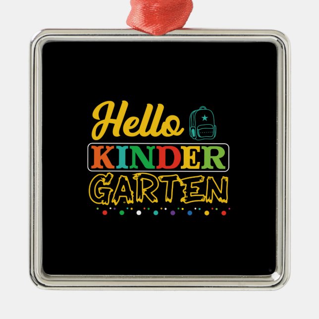 Hello Kinder Garten Metal Tree Decoration (Front)