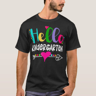 Hello Kindergarten Arrow Funny Teacher Kids Back T T-Shirt