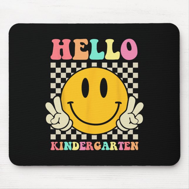 Hello Kindergarten Back To School Groovy Teacher S Mouse Mat (Front)