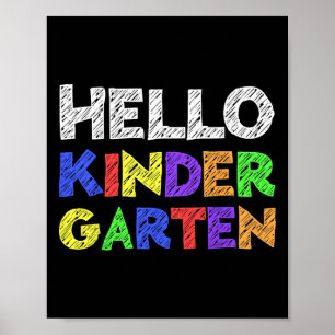 Hello Kindergarten Back To School Poster