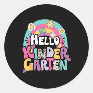 Hello Kindergarten Back To School Teacher Boy Girl Classic Round Sticker