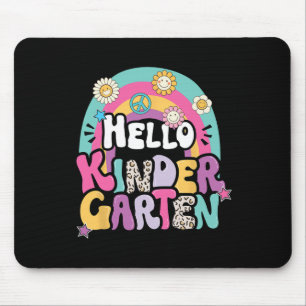 Hello Kindergarten Back To School Teacher Boy Girl Mouse Mat