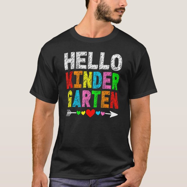 Hello Kindergarten Back To School Teacher Student  T-Shirt (Front)