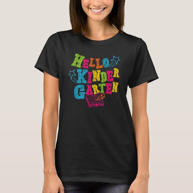 Hello Kindergarten Back To School Vibes Hello Kind T-Shirt (Front)